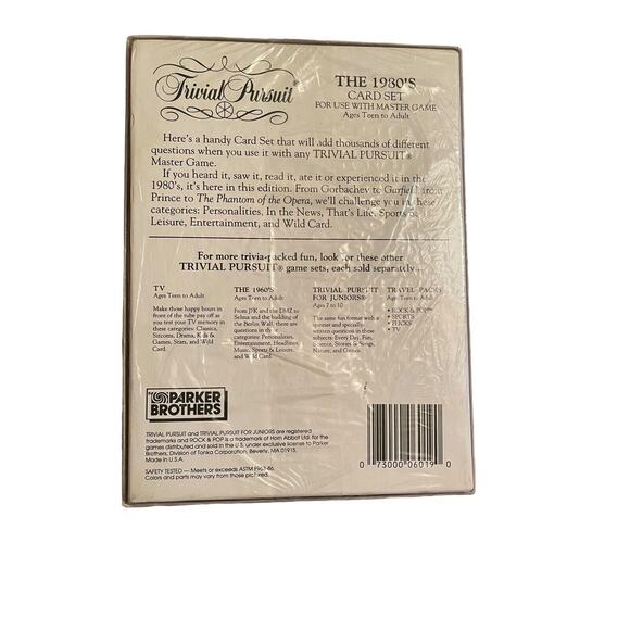 Trivial Pursuit - 1980s CARD SET - Master Game Parker Brothers 1991 NEW SEALED - Picture 2 of 4